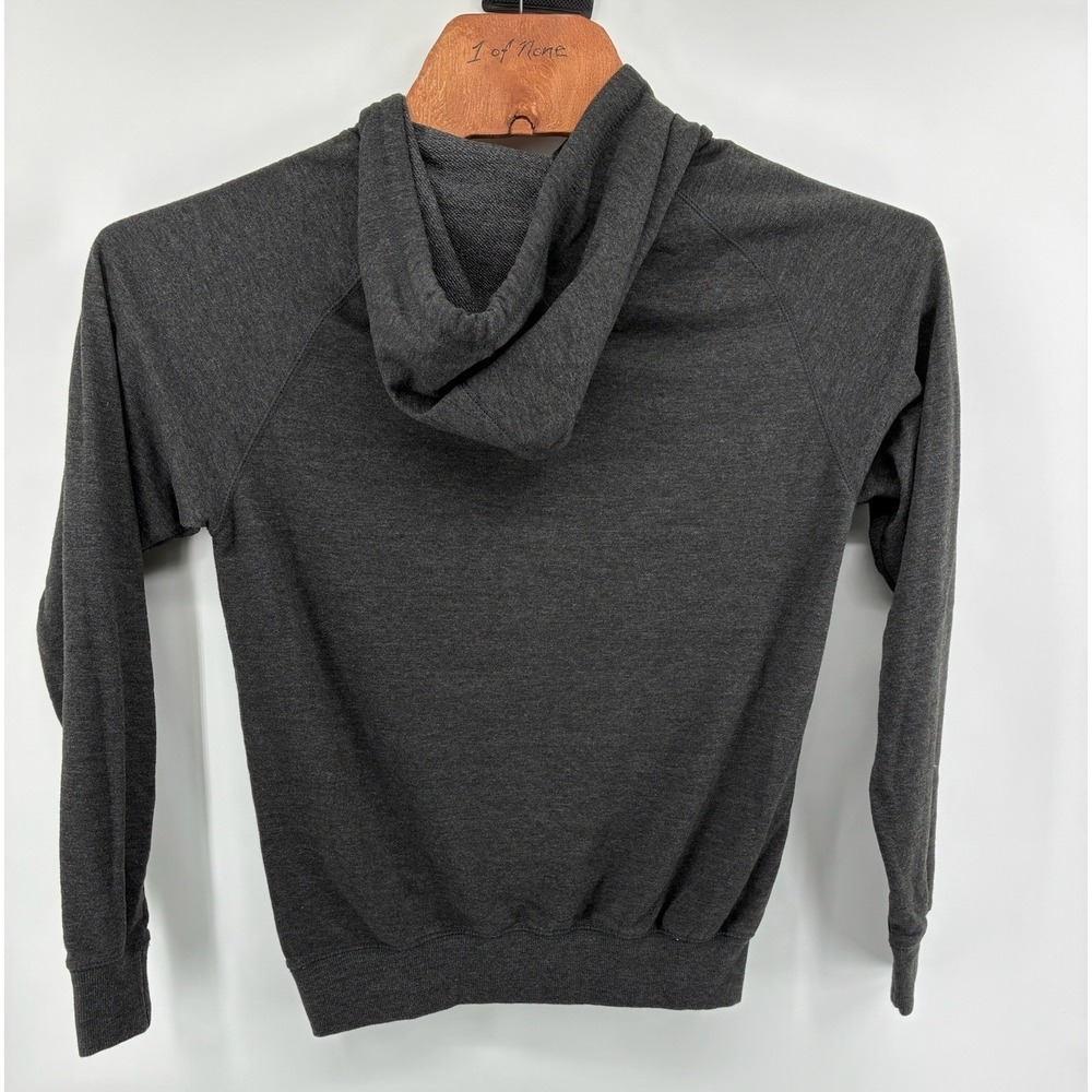 Golds Gym Mens Medium Hoodie Charcoal Gray Raglan Logo Pullover Sweatshirt M - Picture 3 of 7